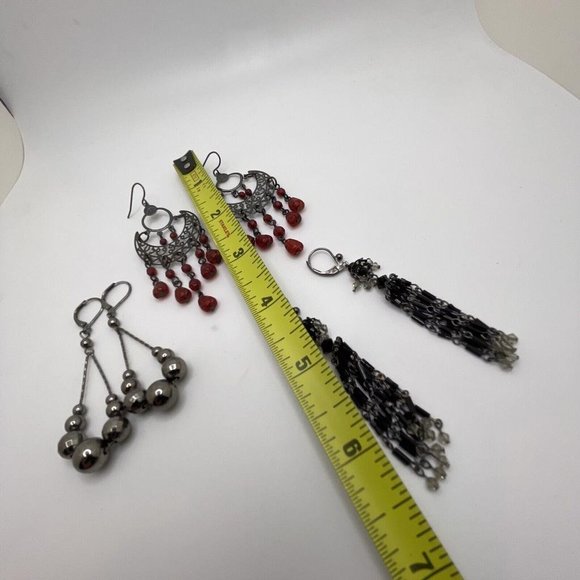 Lot Of 3 Costume Earrings Pierced Dangle Drop  /  Bead / Beaded - Picture 8 of 10